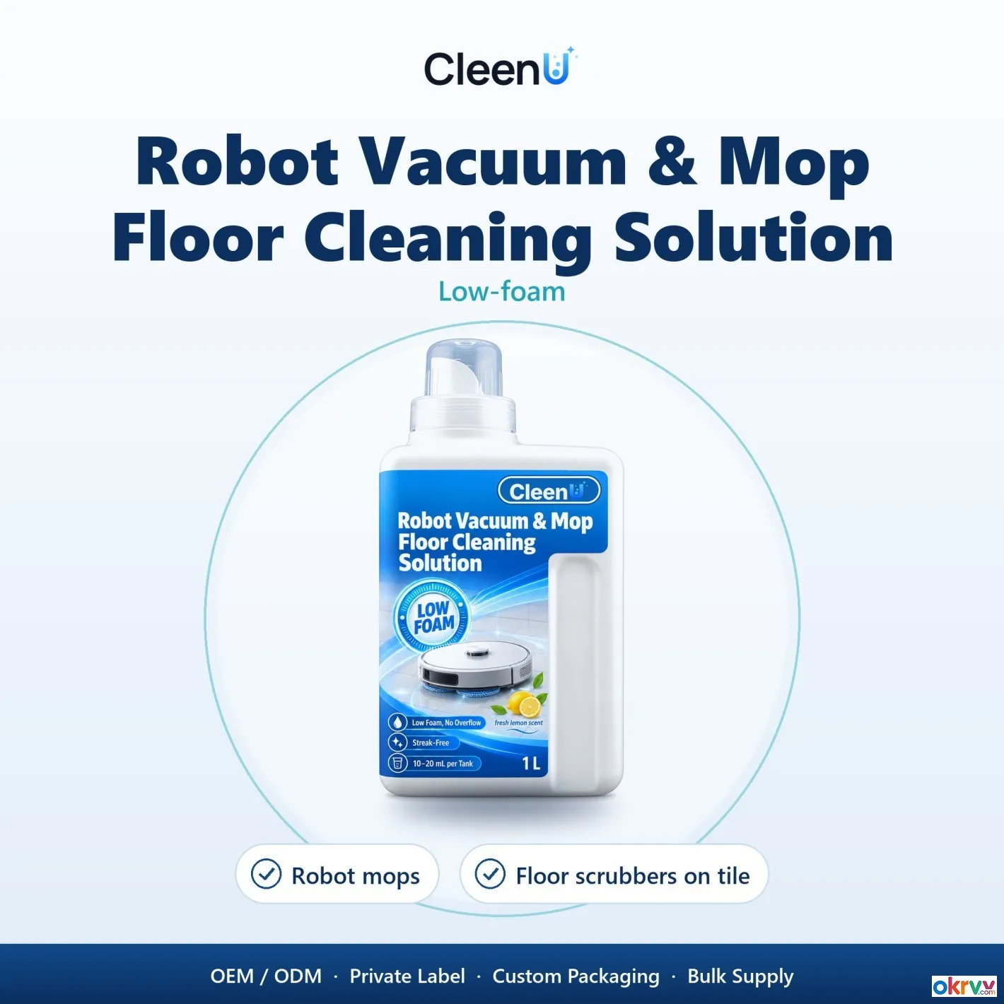 CleenU P076 Robot Mop Cleaning Solution 1L Low Foam OEM Private Label