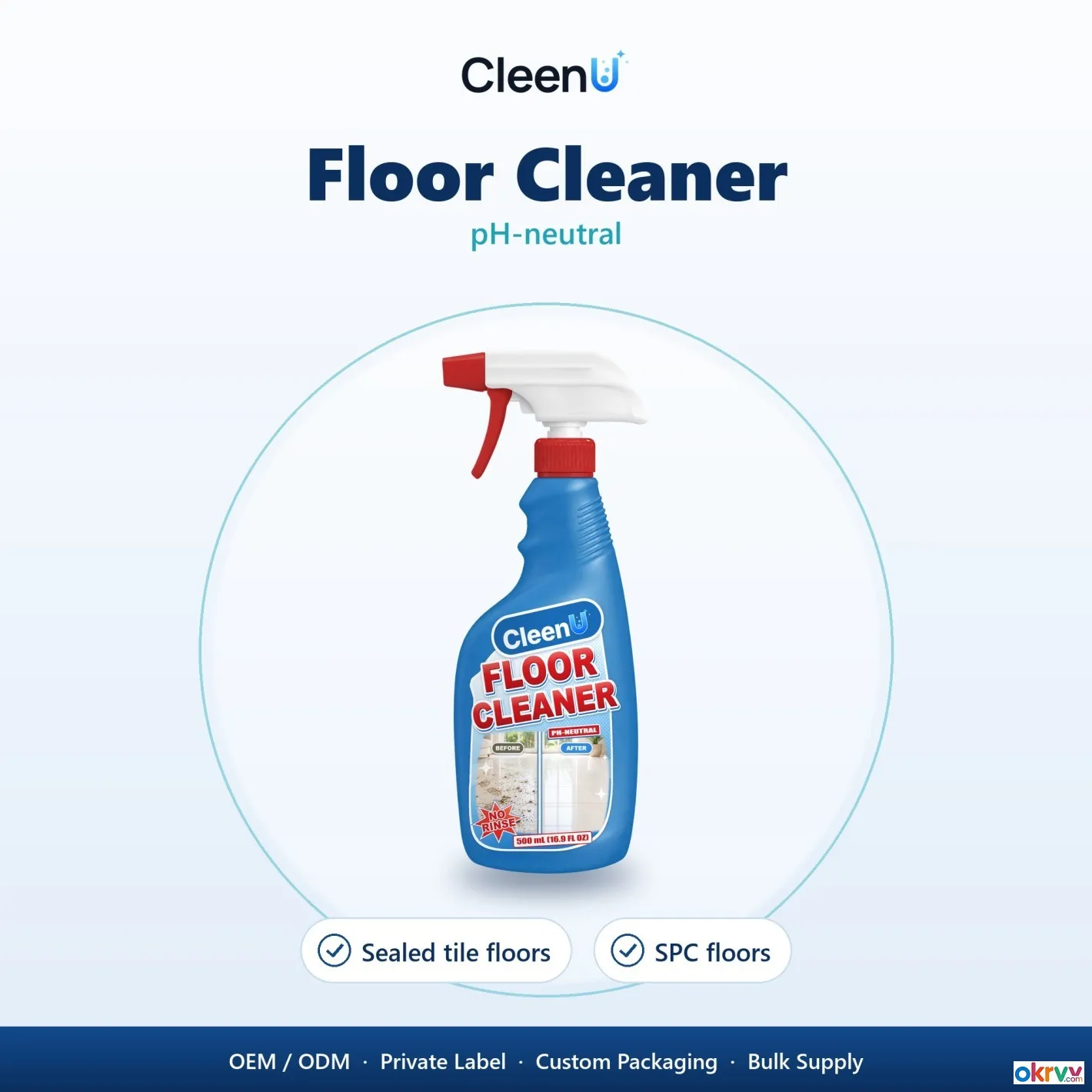 CleenU P026 Hard Floor Cleaner Spray 500ml OEM Private Label