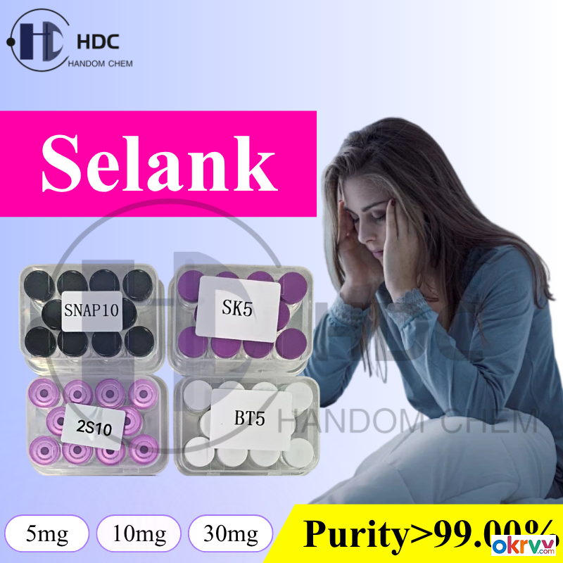 China Origin High Quality 99.00% Selank Lyophilized Powder 5mg/10mg in Stock, Relieve anxiety