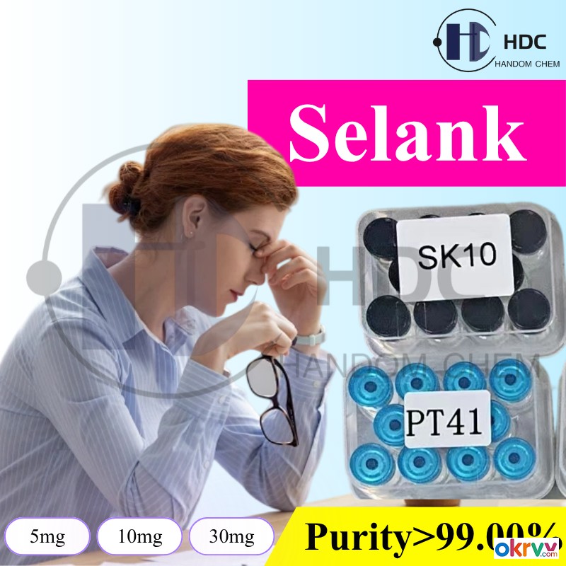 China Origin High Quality 99.00% Selank Lyophilized Powder 5mg/10mg in Stock, Relieve anxiety