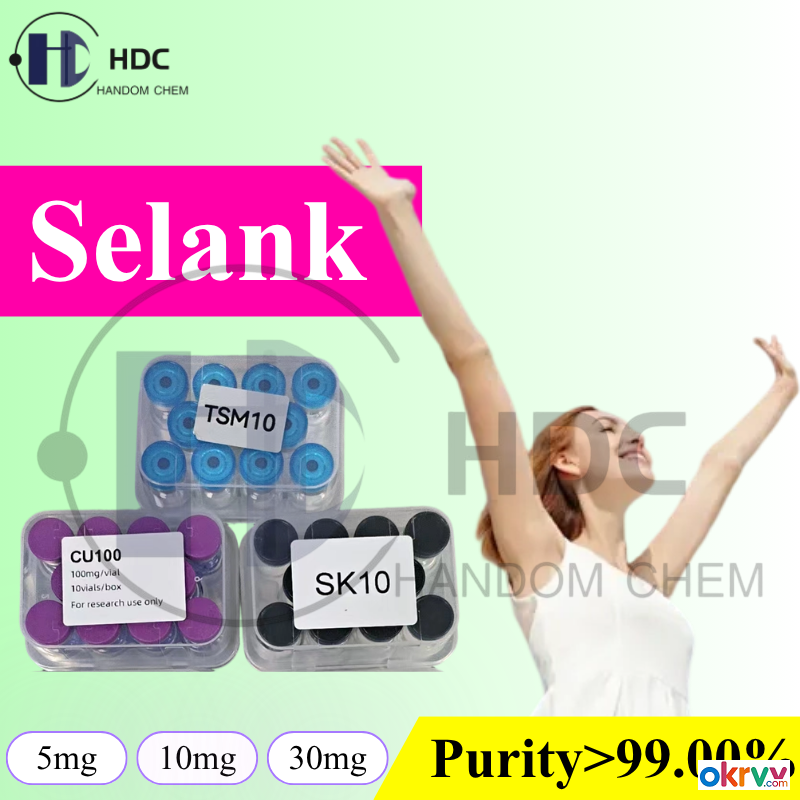 China Origin High Quality 99.00% Selank Lyophilized Powder 5mg/10mg in Stock, Relieve anxiety