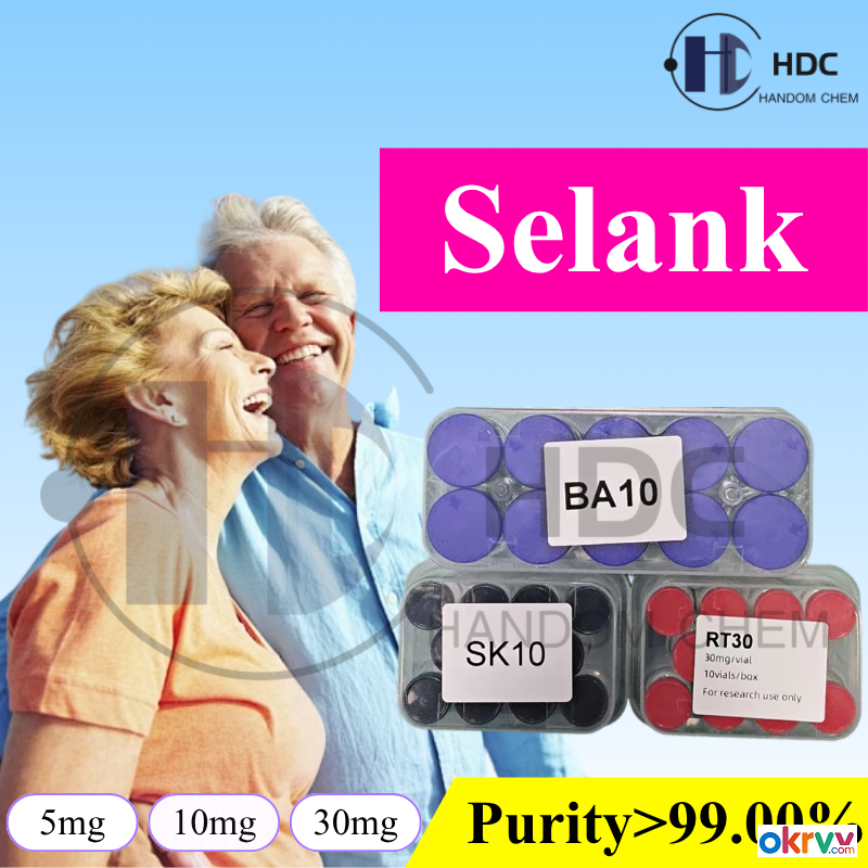 China Origin High Quality 99.00% Selank Lyophilized Powder 5mg/10mg in Stock, Relieve anxiety