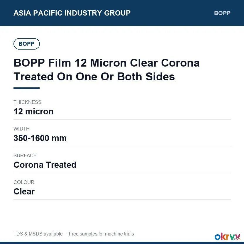 BOPP Thermal Lamination Film Glossy 15 to 30 Micron