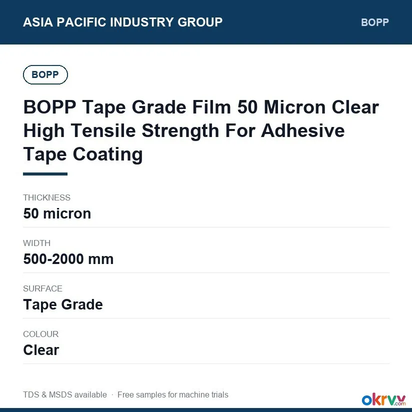 BOPP Ultra Clear Film for Premium Cartons