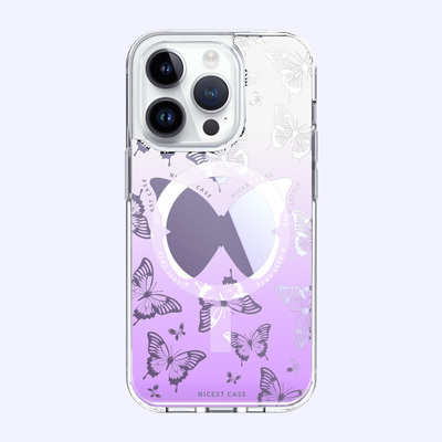 1.5m anti-drop mirror printed butterfly multi-color magnetic phone case-purple