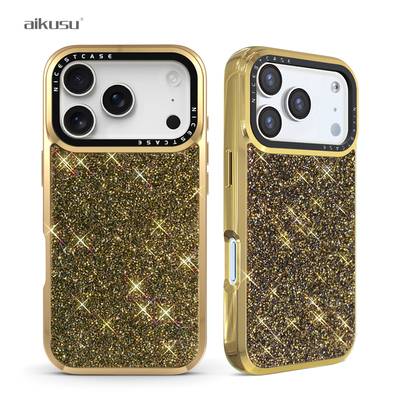 Custom Logo Gold Crystal Elegance iPhone Case Customized Manufacturer aikusu