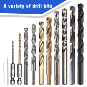 25PCS Edge Ground Tin Coating HSS Jobber Length Twist Drill Bit