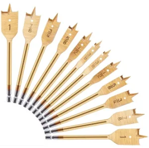 12-Pieces Spade Drill Bit Set-Titanium Coating